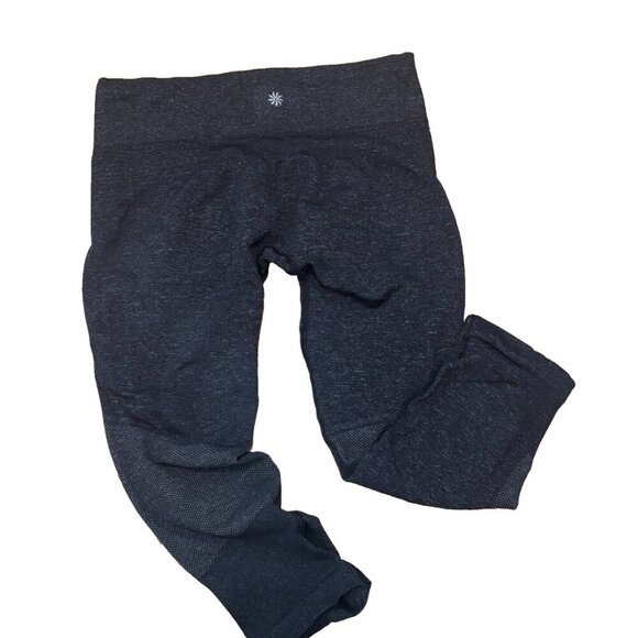 Athleta Cropped Scrunch Capri Leggings Gray Womens Size L - Picture 1 of 4